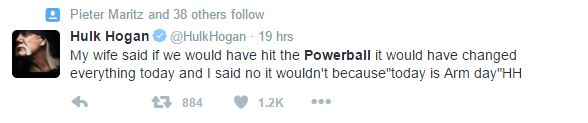 Hulk Hogan USA Powerball Tweet